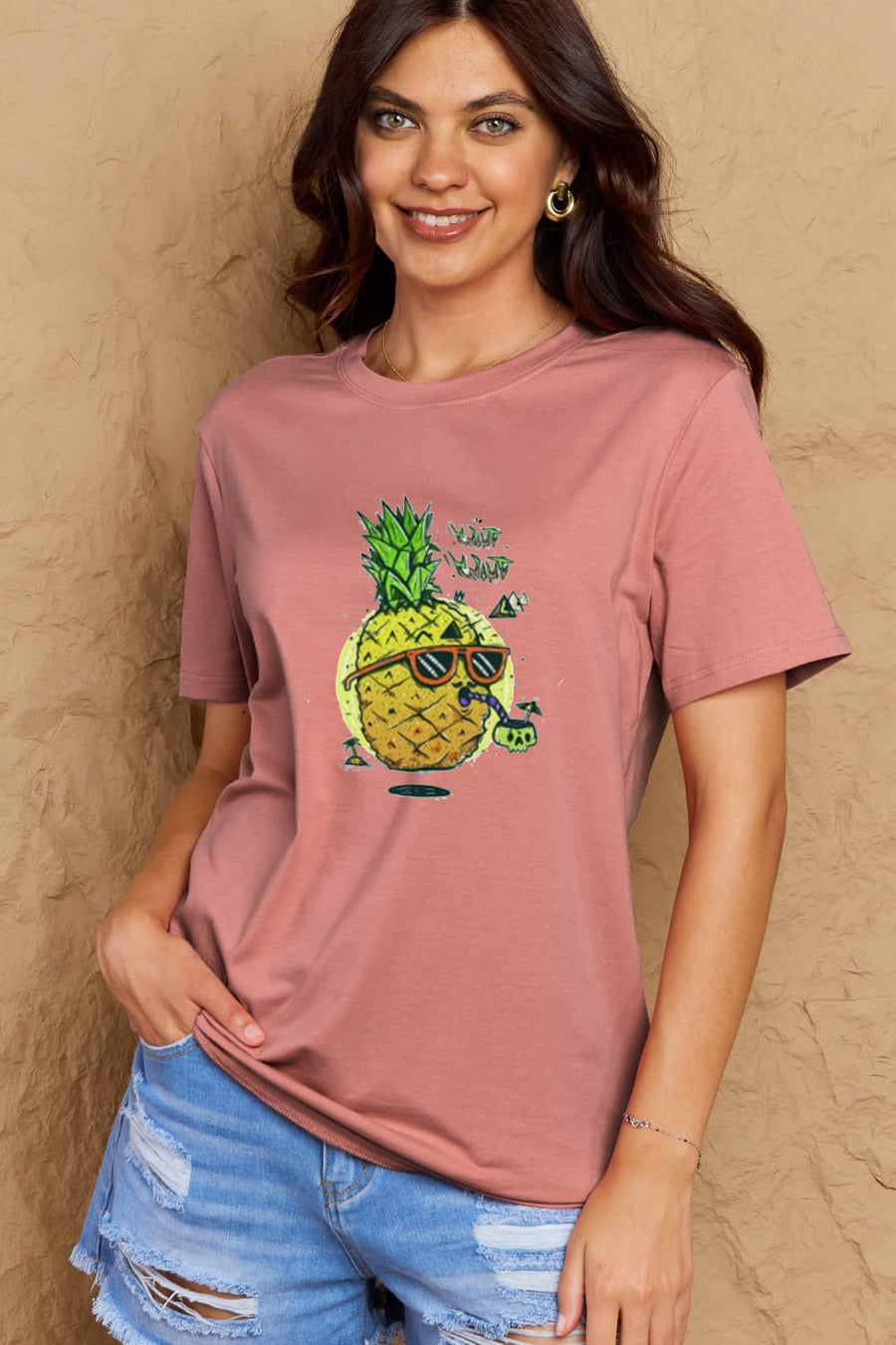 Simply Love Full Size Pineapple Graphic Cotton Tee