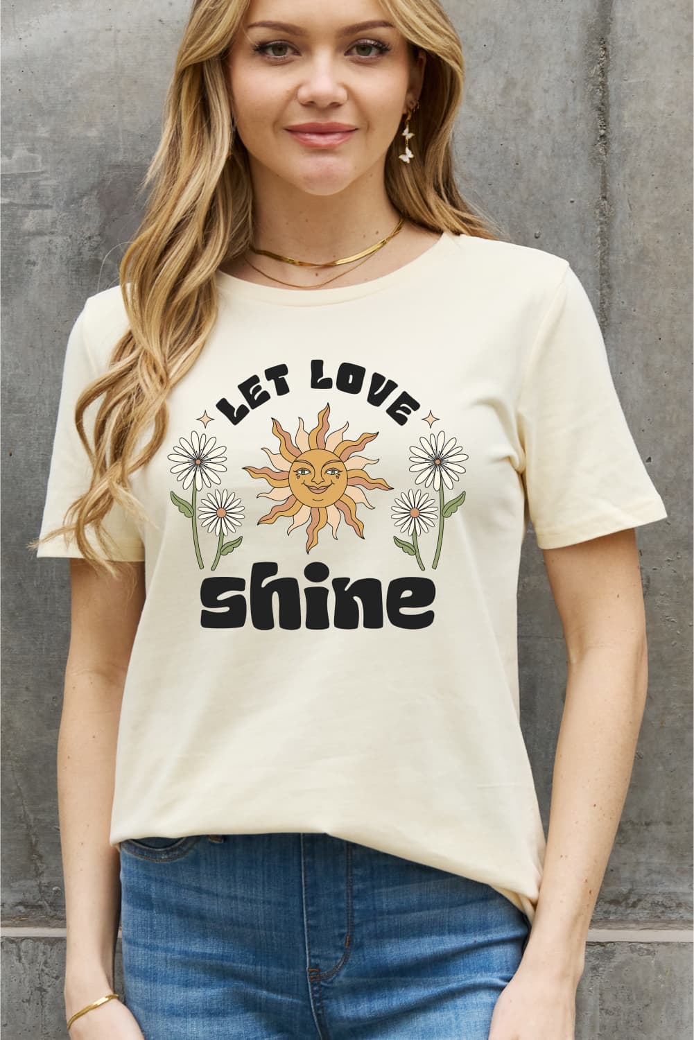 Simply Love Full Size LET LOVE SHINE Graphic Cotton Tee