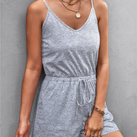 Spaghetti Strap V-Neck Pocket Romper