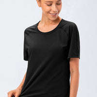 Round Neck Raglan Sleeve Active Tee