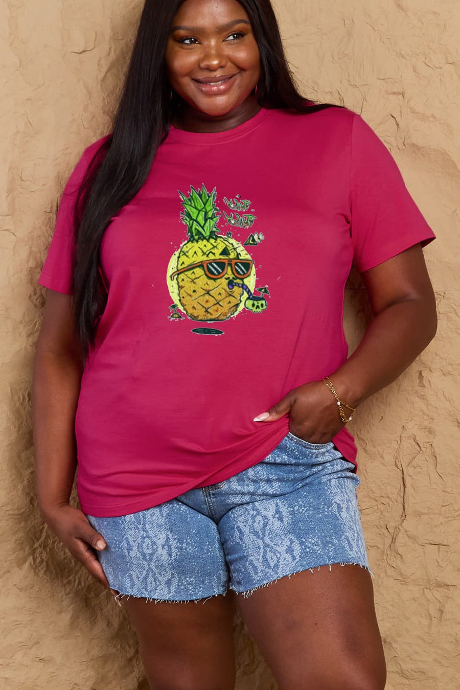 Simply Love Full Size Pineapple Graphic Cotton Tee