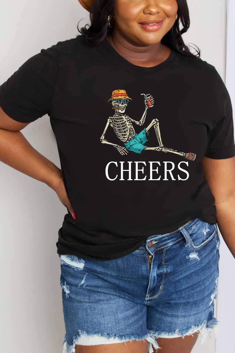 Simply Love Full Size CHEERS Graphic Cotton Tee