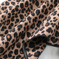 Girls Leopard Graphic Handkerchief Hem Spliced Dress