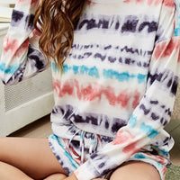 Tie-Dye Dropped Shoulder Lounge Set