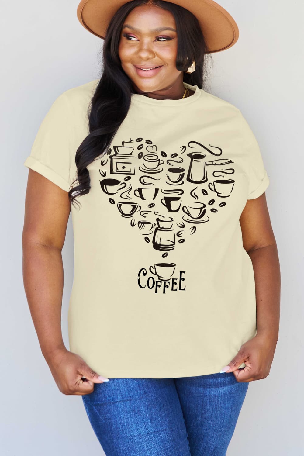 Simply Love Full Size COFFEE Graphic Cotton Tee