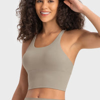 Crisscross Back Ladder Detail Sports Bra