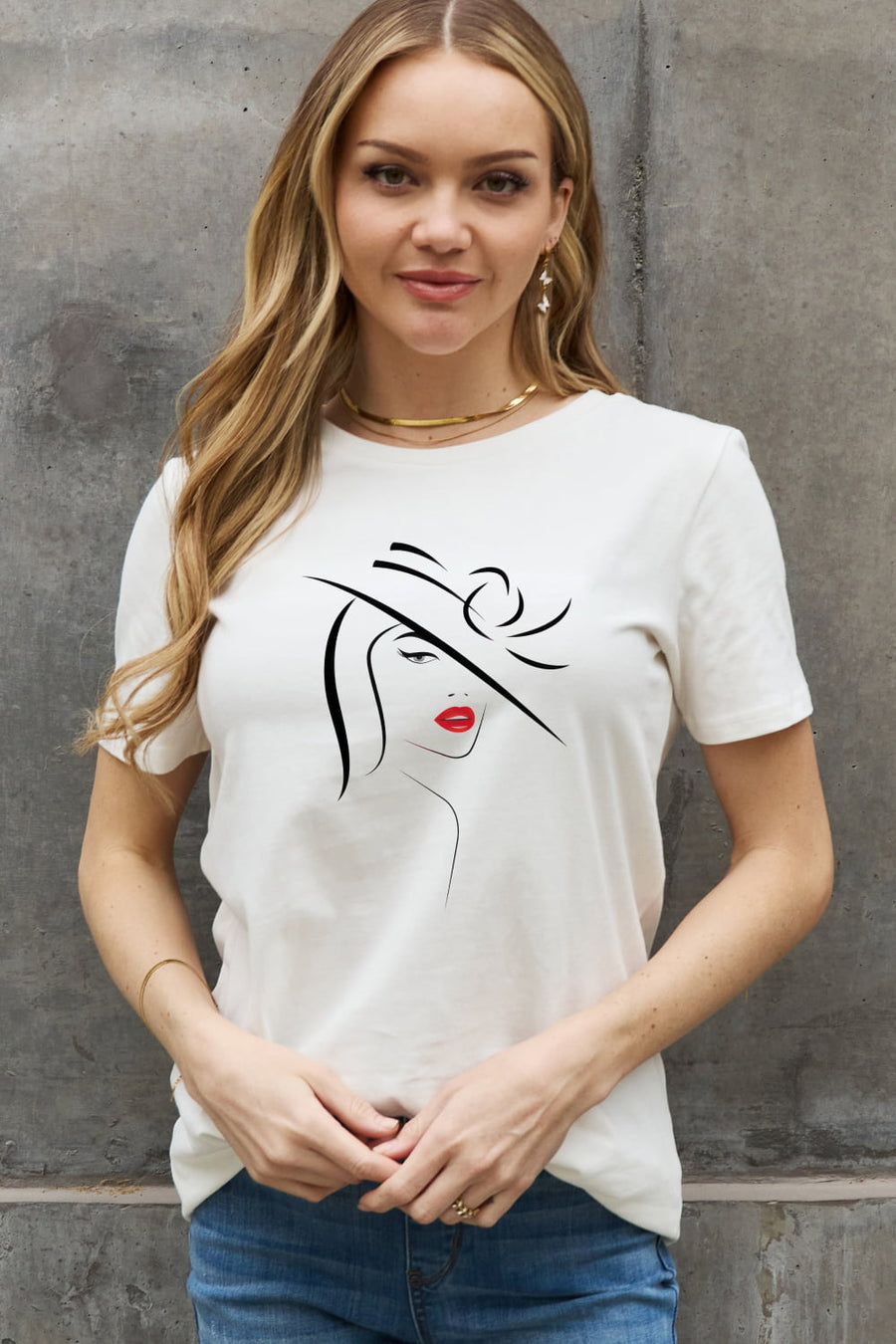 Simply Love Full Size Figure Graphic Cotton Tee