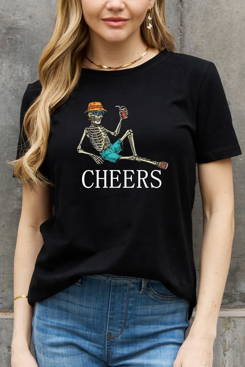 Simply Love Full Size CHEERS Graphic Cotton Tee