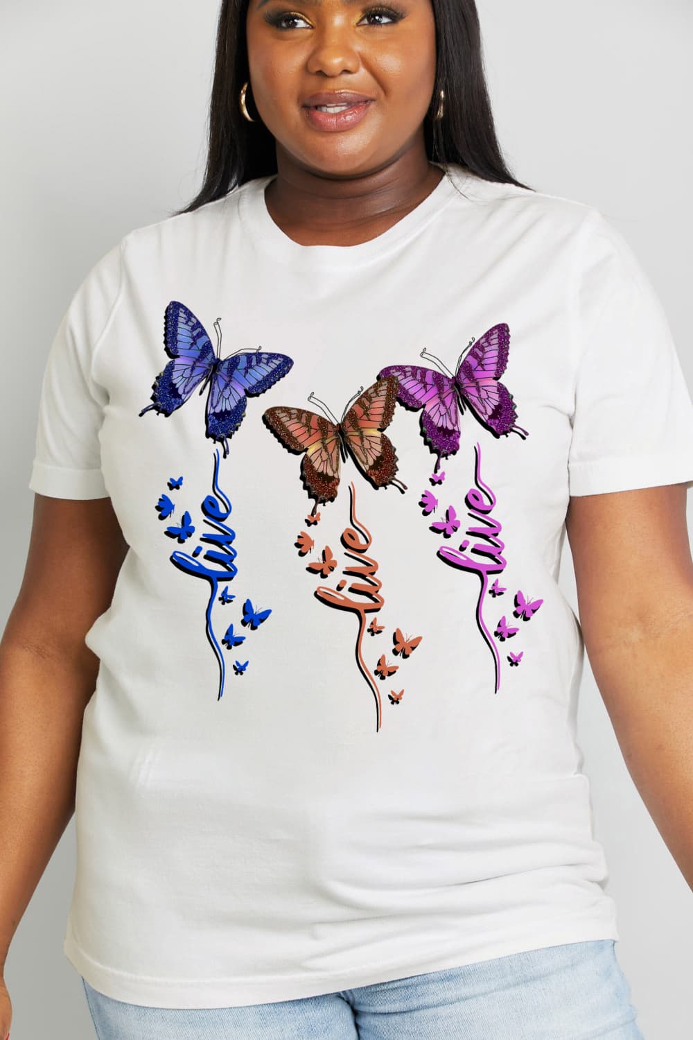 Simply Love Full Size Butterfly Graphic Cotton Tee