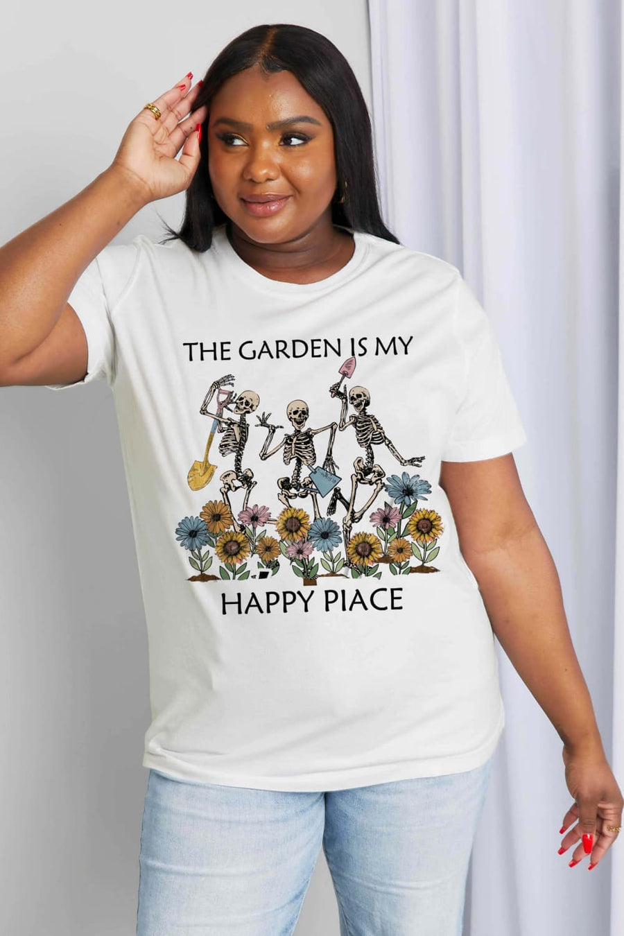 Simply Love Full Size THE GARDEN IS MY HAPPY PLACE Graphic Cotton Tee