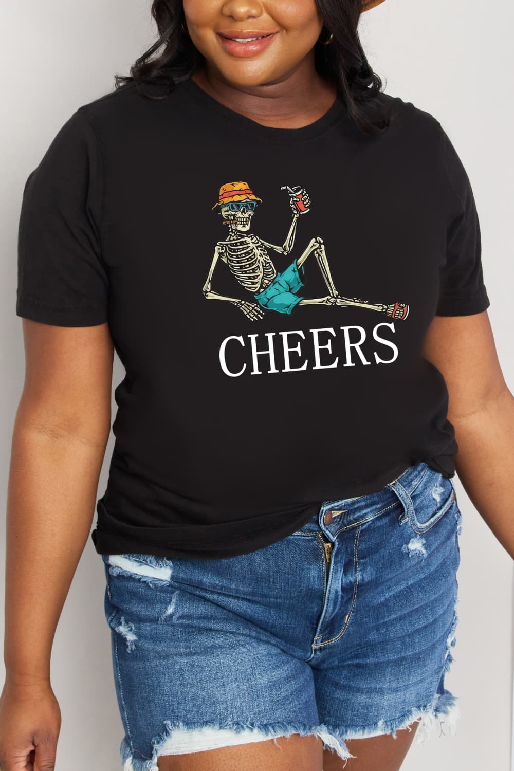 Simply Love Full Size CHEERS Graphic Cotton Tee