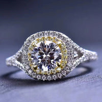 Two-Tone 1 Carat Moissanite Ring