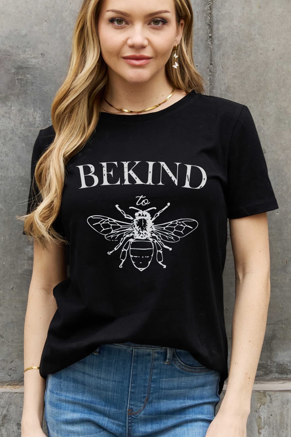 Simply Love Full Size BE KIND Bee Graphic Cotton Tee