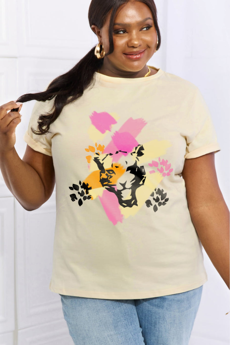 Simply Love Full Size Tiger Graphic Cotton Tee