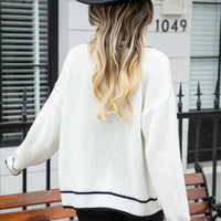 Waffle Knit V-Neck Cardigan with Pocket