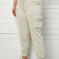 Plus Size Elastic Waist Joggers with Pockets