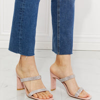 MMShoes Leave A Little Sparkle Rhinestone Block Heel Sandal in Pink