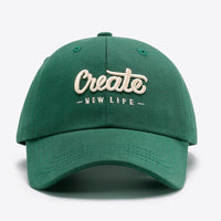 CREATE NEW LIFE Adjustable Cotton Baseball Cap