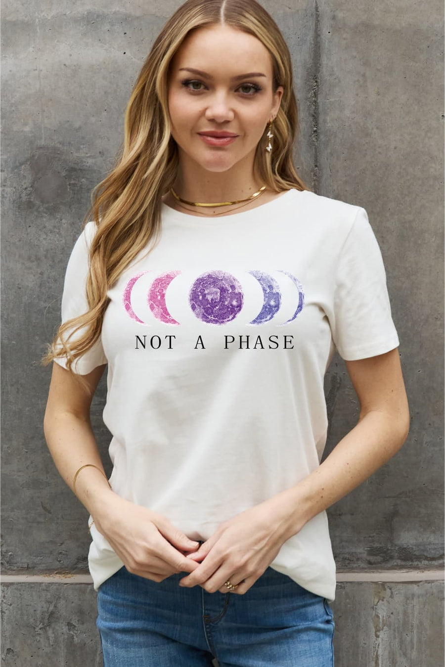 Simply Love Full Size NOT A PHASE Graphic Cotton Tee