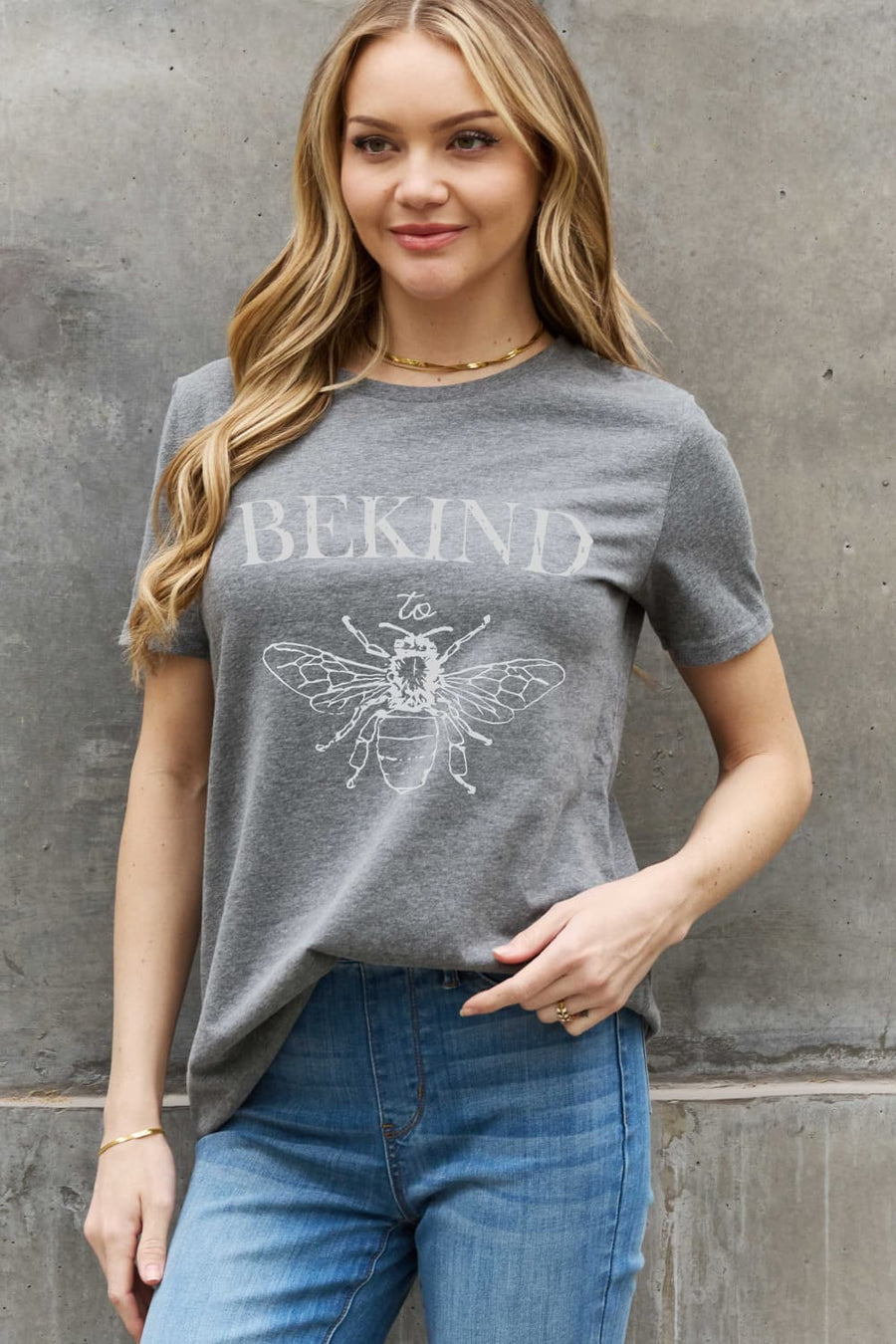 Simply Love Full Size BE KIND Bee Graphic Cotton Tee