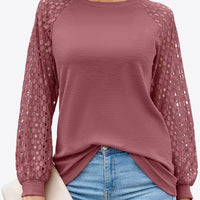 Long Raglan Sleeve Round Neck Tee