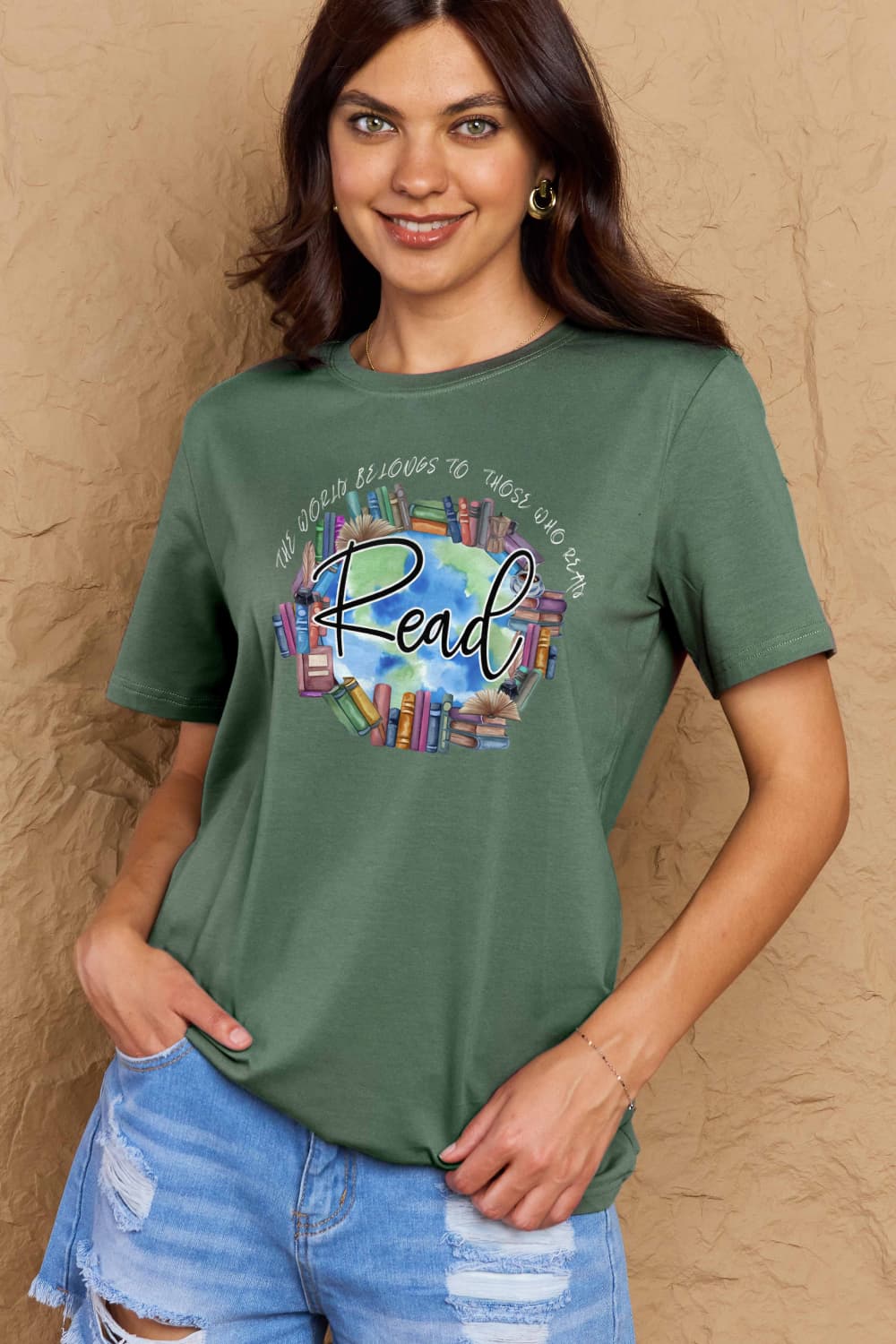 Simply Love Full Size READ Graphic Cotton Tee