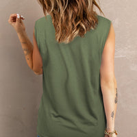 Distressed Round Neck Tank