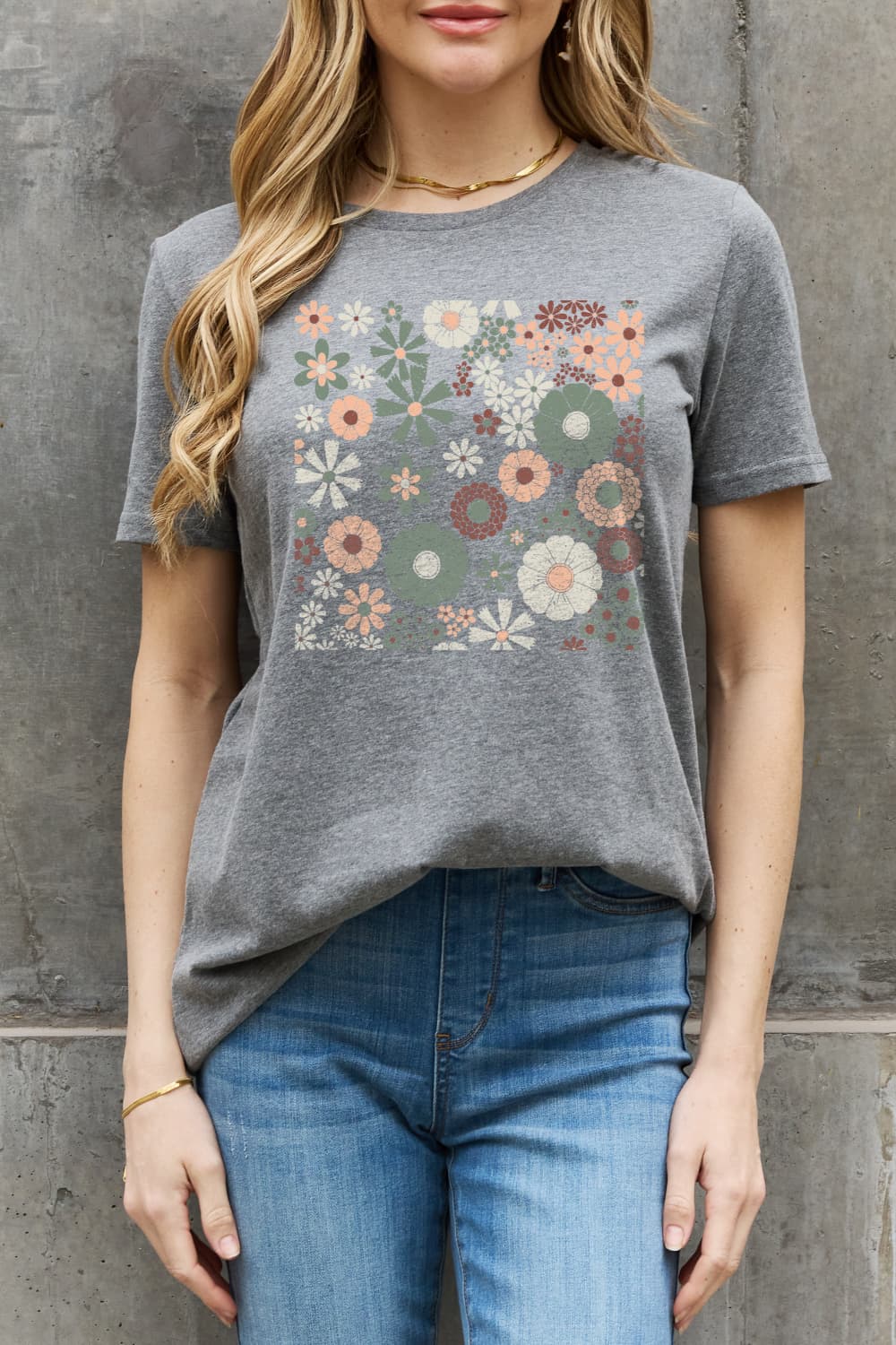 Simply Love Full Size Flower Graphic Cotton Tee