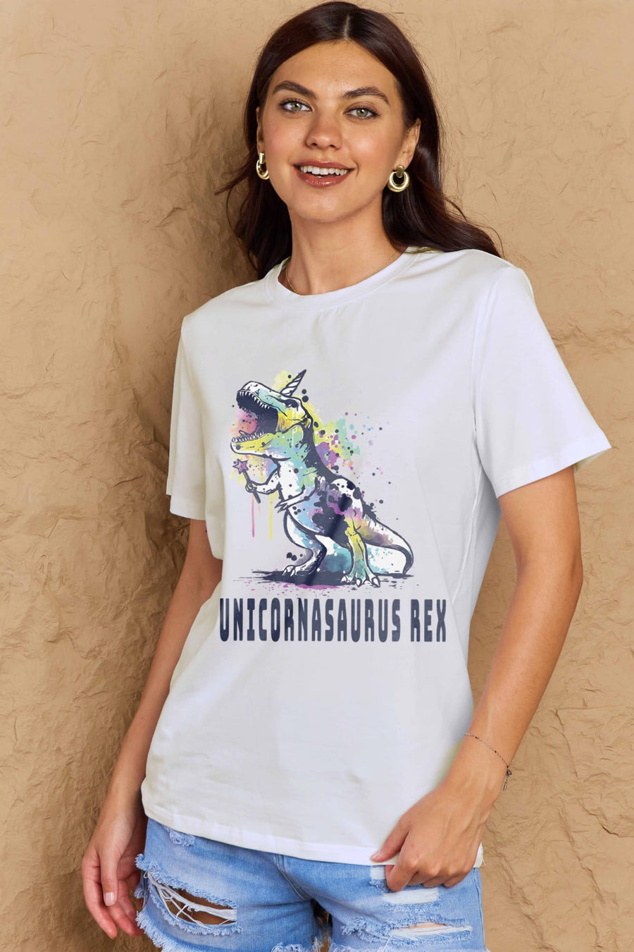 Simply Love Full Size Graphic UNICORNASAURUS REX Cotton Tee