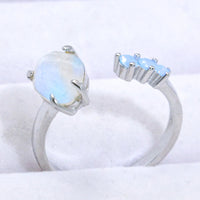 18K Rose Gold-Plated Moonstone Open Ring