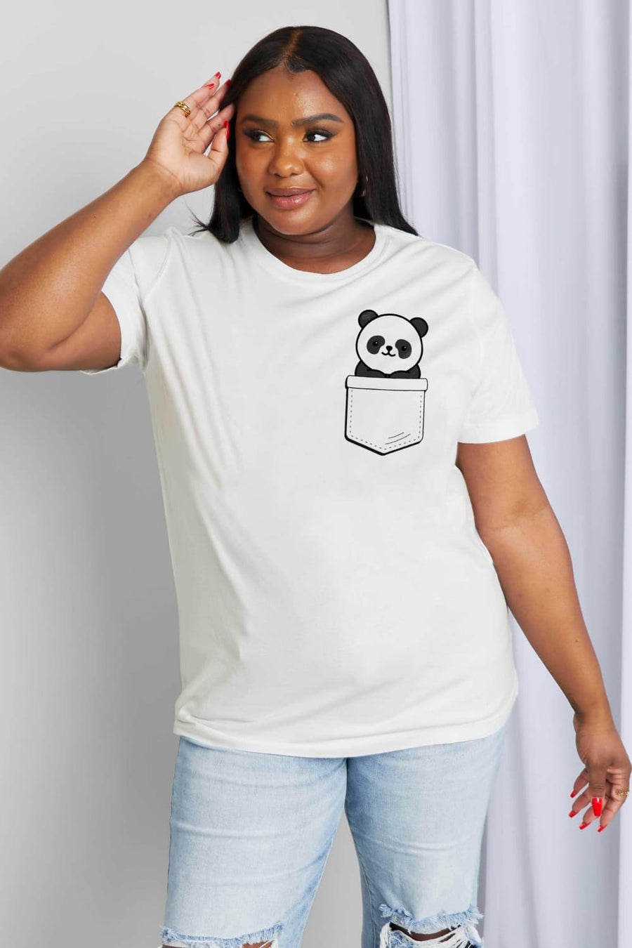 Simply Love Full Size Panda Graphic Cotton Tee