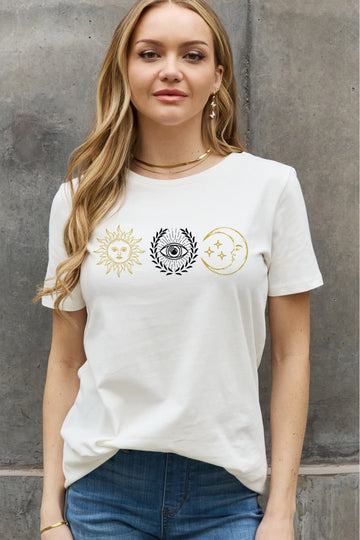 Simply Love Full Size Sun & Moon Graphic Cotton Tee