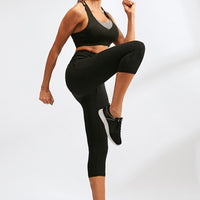 Slim Fit Wide Waistband Active Leggings with Pockets