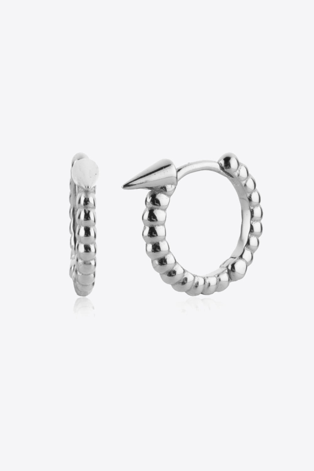 925 Sterling Silver Ribbed Huggie Earrings