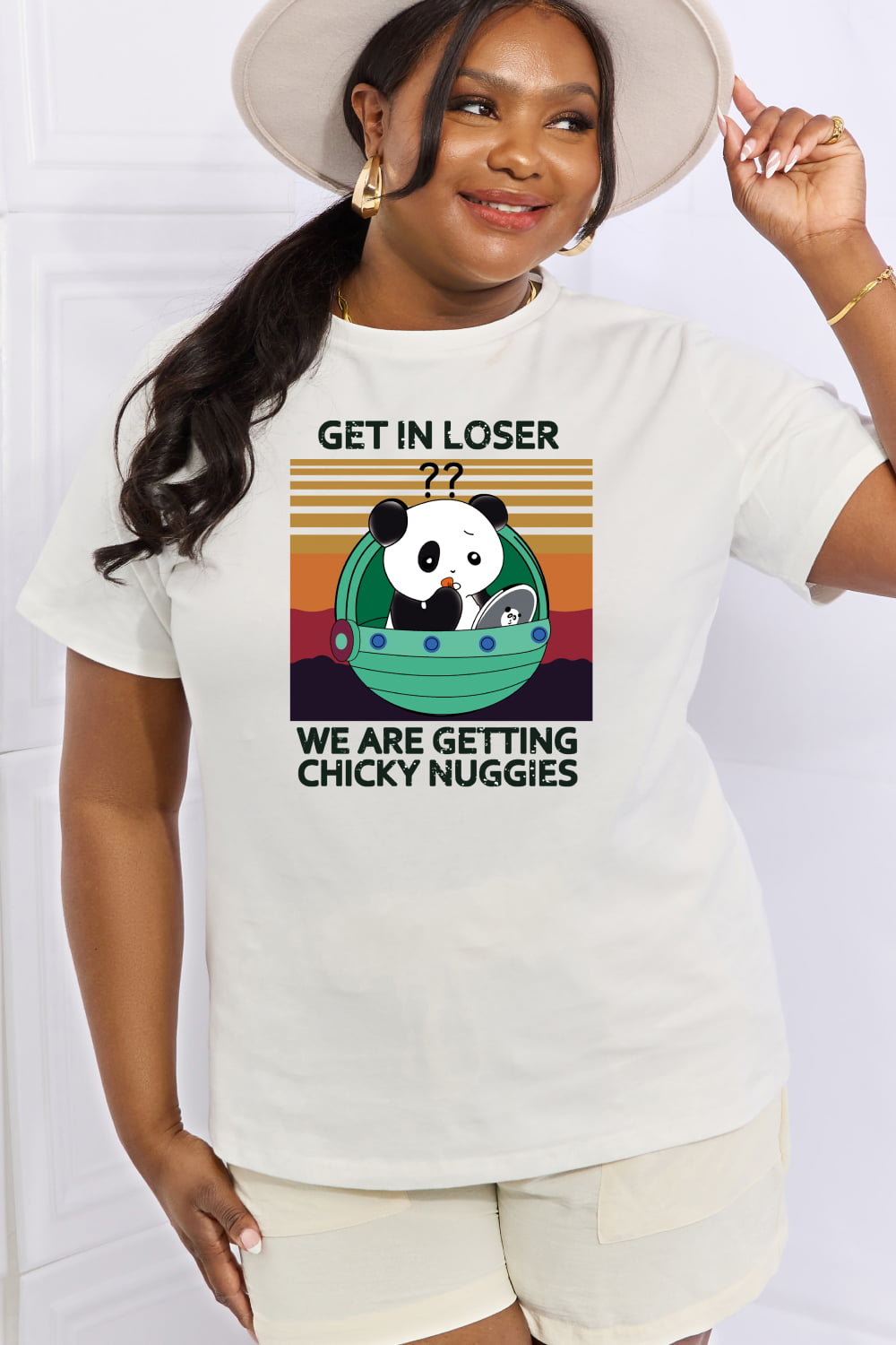 Simply Love Full Size GET IN LOSER WE ARE GETTING CHICKY NUGGIES Graphic Cotton Tee