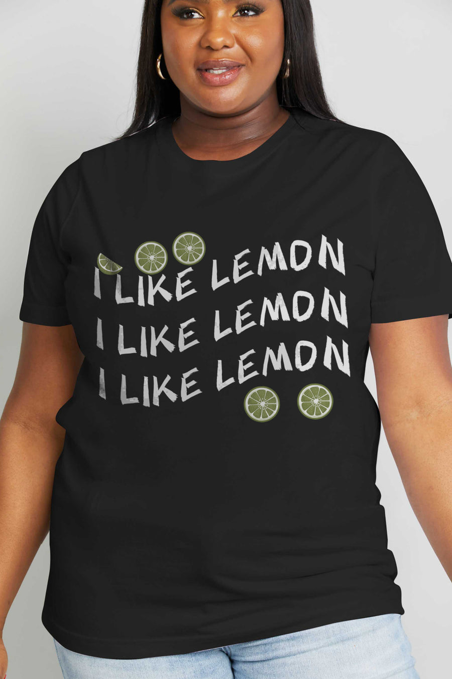 Simply Love Full Size I LIKE LEMON Graphic Cotton Tee