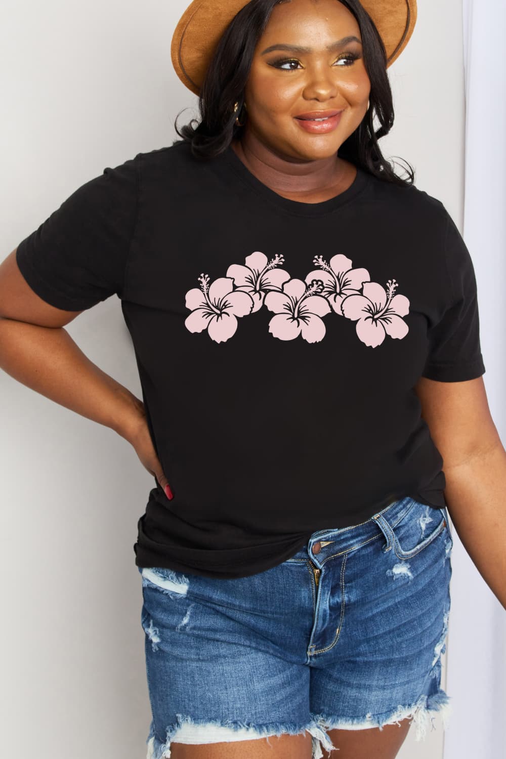 Simply Love Full Size Flower Graphic Cotton Tee