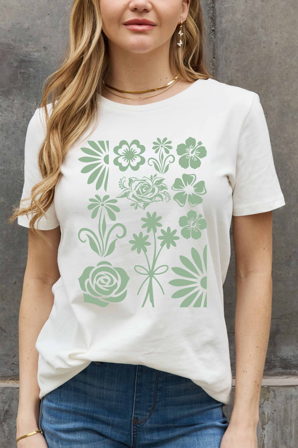 Simply Love Full Size Flower Graphic Cotton Tee