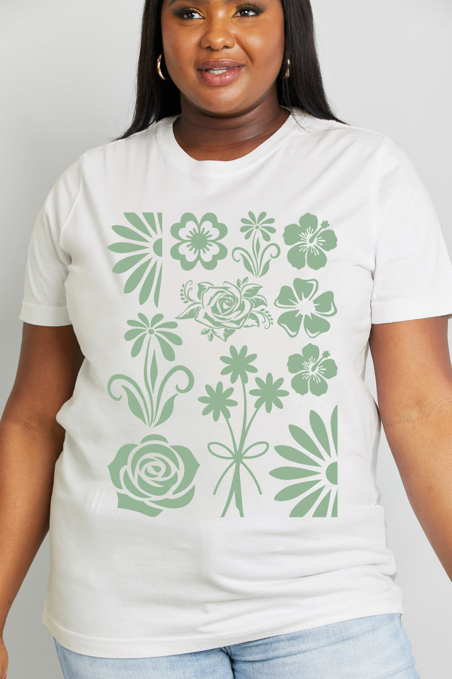 Simply Love Full Size Flower Graphic Cotton Tee