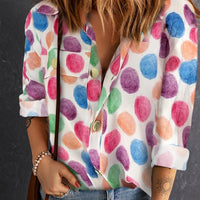 Printed Button Front Long Sleeve Shirt