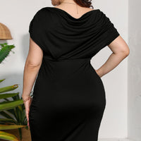 Plus Size Ruched V-Neck Dress