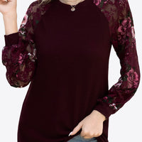 Long Raglan Sleeve Round Neck Tee