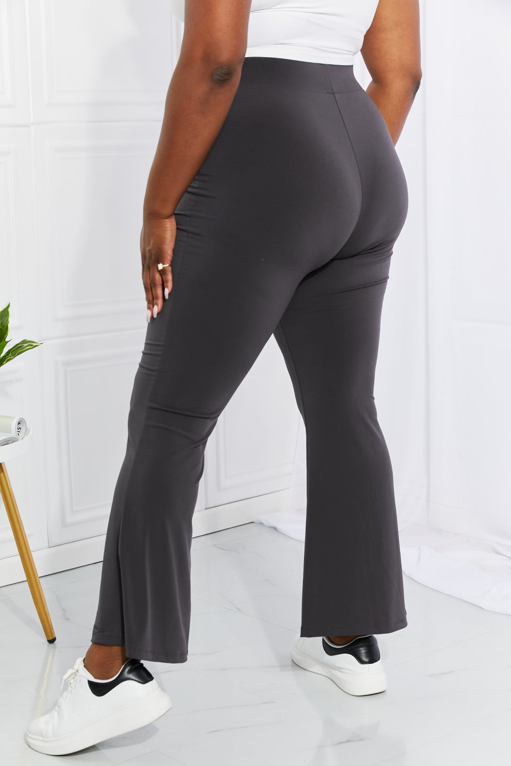 Zenana Full Size First Class High Rise Slit Flare Pants