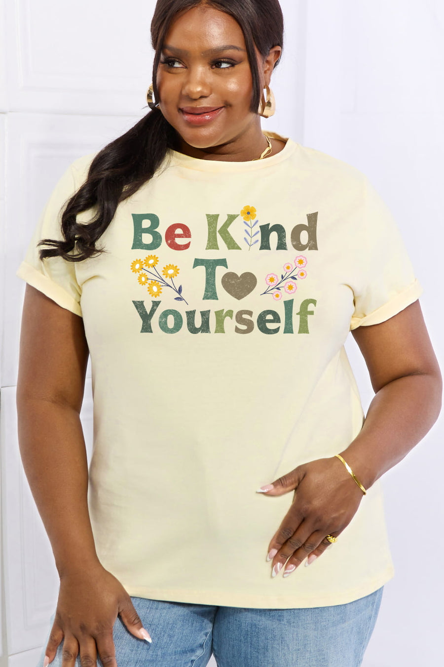 Simply Love Full Size BE KIND TO YOURSELF Graphic Cotton Tee