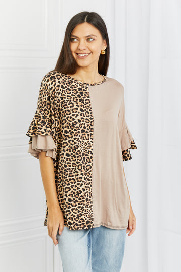 Celeste Day Off Full Size Contrast Tunic Top