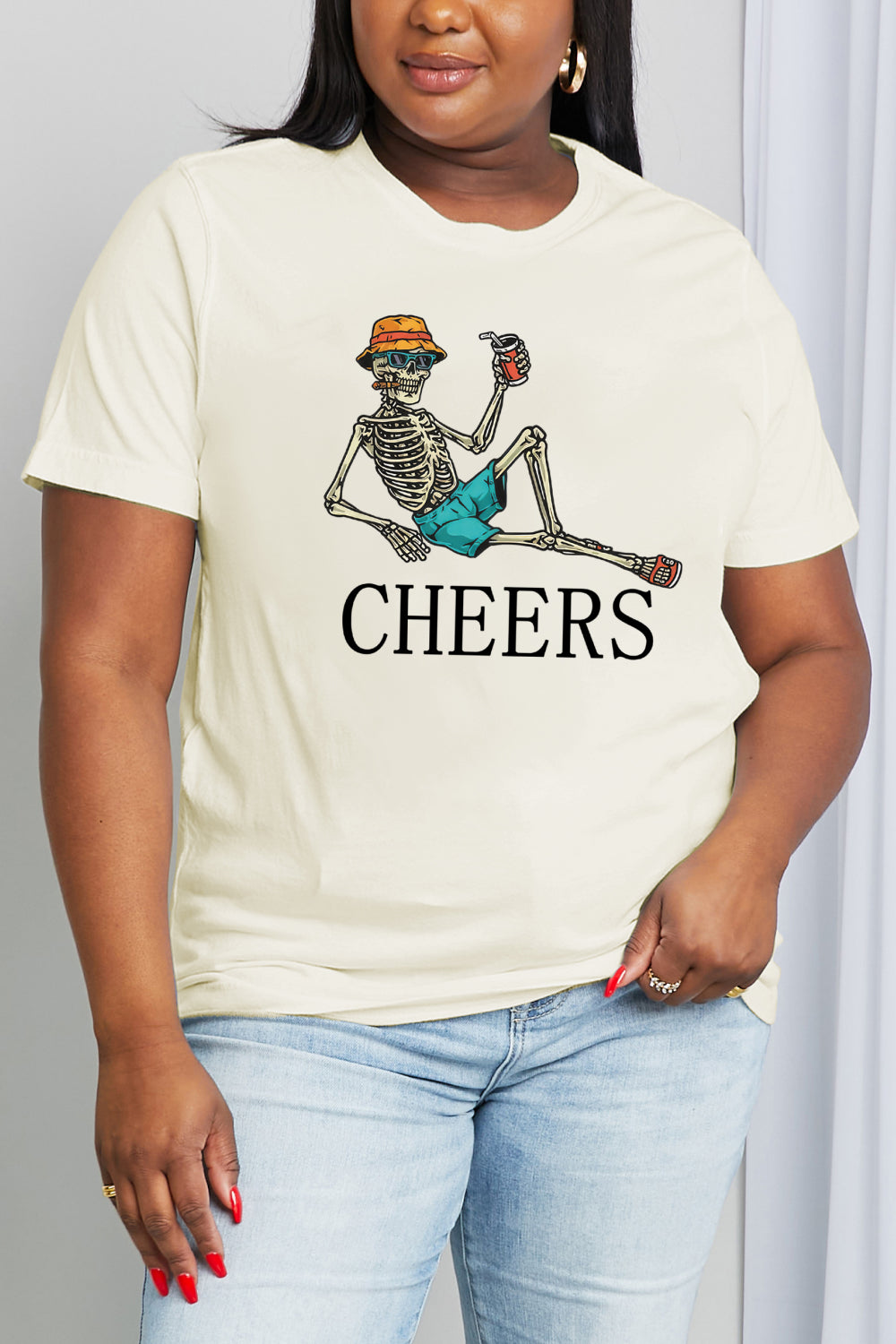 Simply Love Full Size CHEERS Graphic Cotton Tee