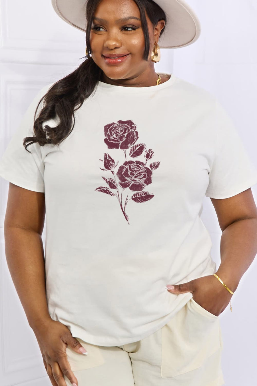 Simply Love Full Size Rose Graphic Cotton Tee