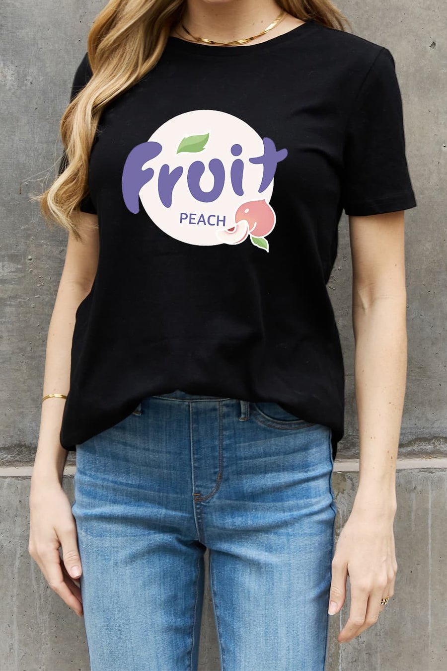 Simply Love Full Size FRUIT PEACH Graphic Cotton Tee