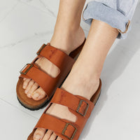 MMShoes Best Life Double-Banded Slide Sandal in Ochre