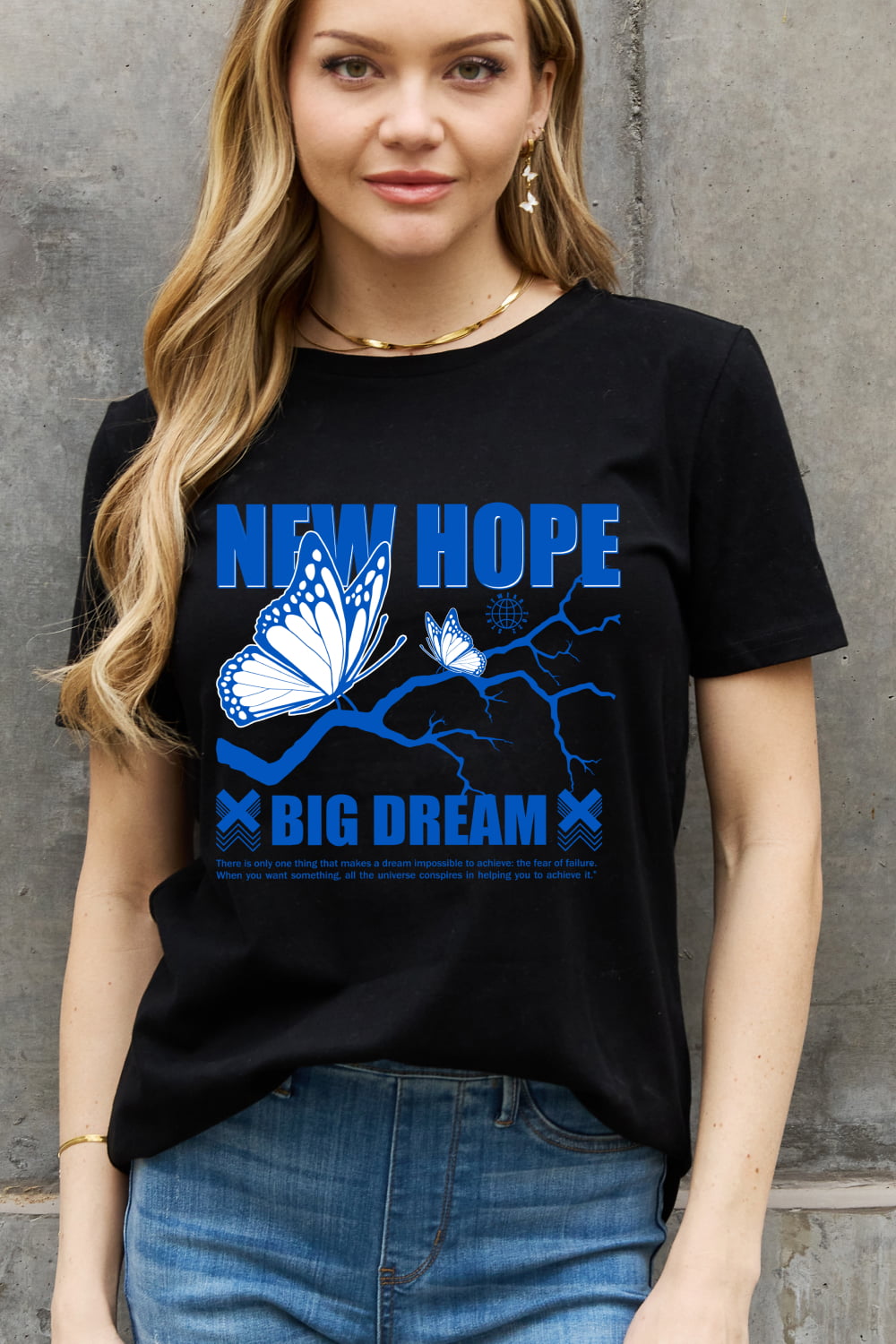 Simply Love Full Size NEW HOPE BIG DREAM Graphic Cotton Tee